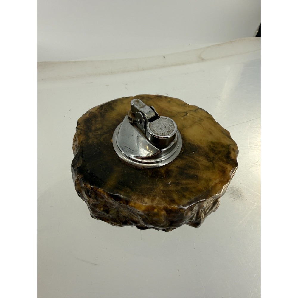 Vintage Italian Alabaster Table Lighter Mid Century Modern Marble Stone Desk